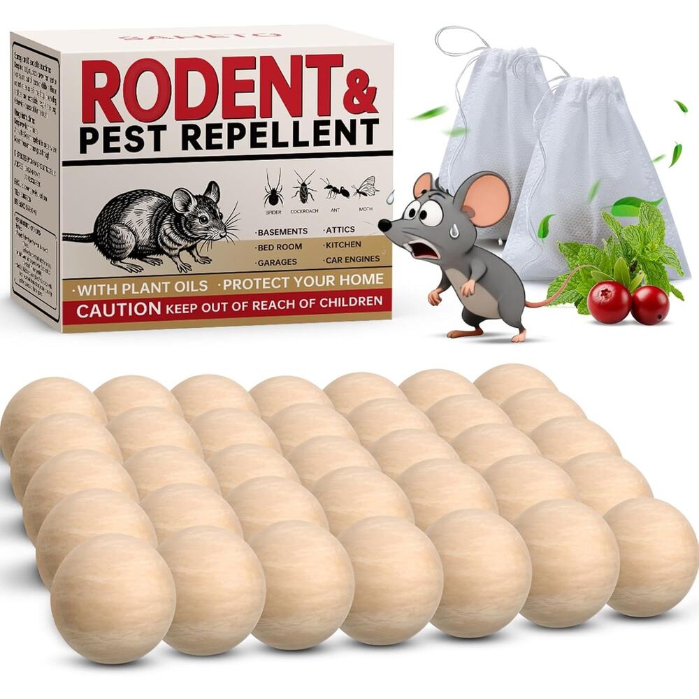 36 Balls Peppermint Mouse Pest Repellent Natural Rodent Deterrent Indoor Outdoor